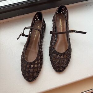 NWT Margaux The Demi Jane Ballet Flats Espresso Woven Leather Size 8